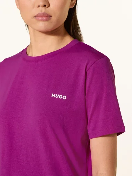 Hugo Piżamy – Topy Hugo Id T-Shirt Relaxed Fit pink fioletowy