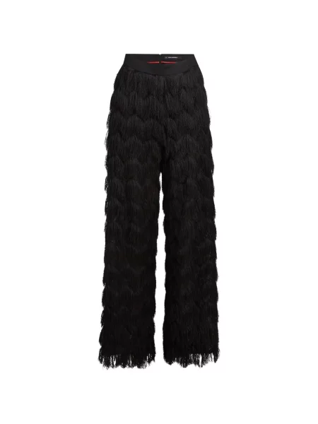 Pantaloni Karl Lagerfeld cu franjuri negru