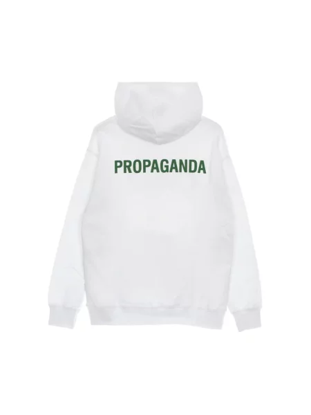 Bluza z kapturem Propaganda z kapturem z logo biała