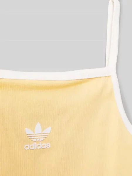 Koszulka na ramiączkach o kroju slim fit z mieszanki bawełny Adidas Originals żółta