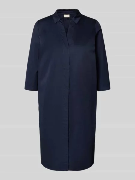 Sukienka koszulowa o długości do kolan z wpuszczanymi Milano Italy granatowa