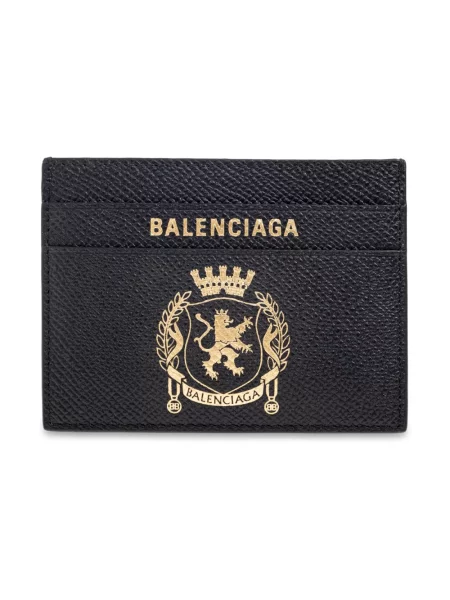 Lniany portfel Balenciaga czarny