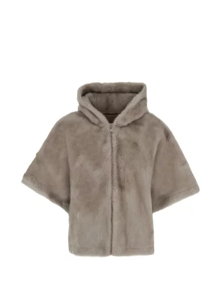 Poncho Giovanni Paris cu glugă cu blană