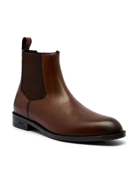 BOSS BLACK De piele ghete chelsea Tayil_Cheb_bu negru