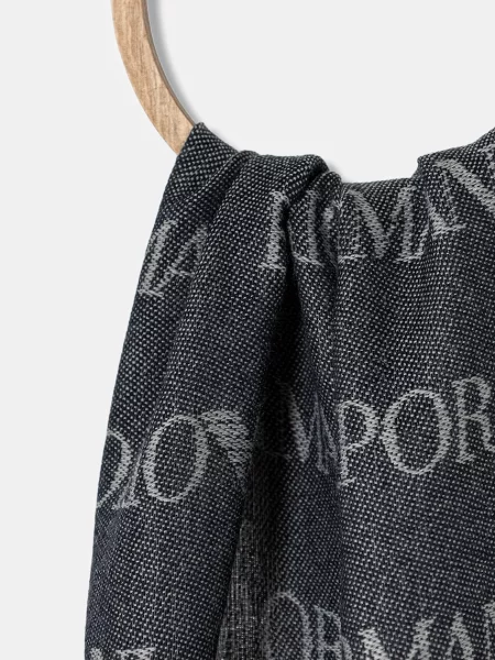 Шарф з додаванням вовни Emporio Armani візерунок синій