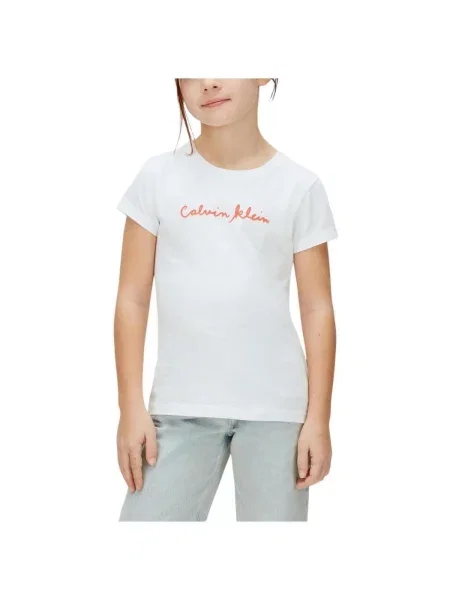 Tricou copii Calvin Klein Jeans alb