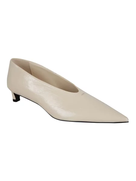 Lakierowana czółenka Jil Sander skórzana biała