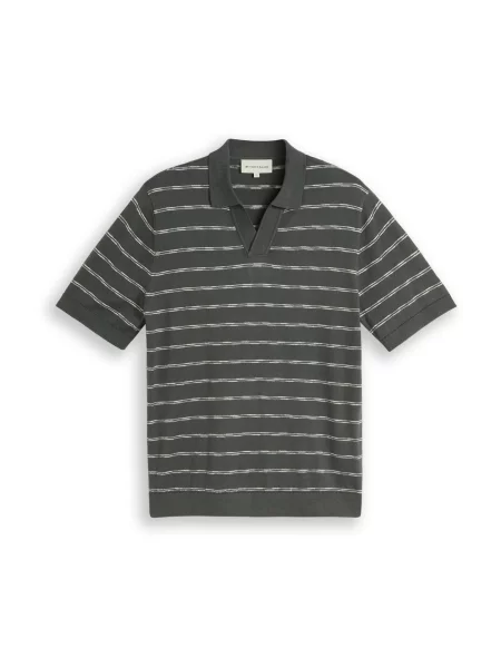 TOM TAILOR Pulover verde pin / murdar alb