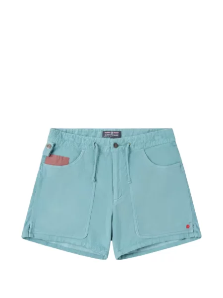 Pantaloni scurți Amundsen de catifea cord cu aplicații albastru