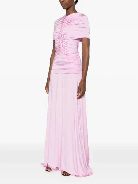 Rochie maxi Self-portrait cu volane roz