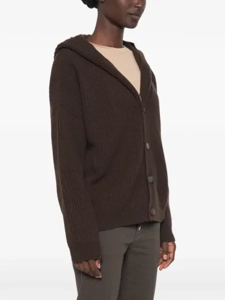 Cardigan Dondup tricotate cu glugă maro