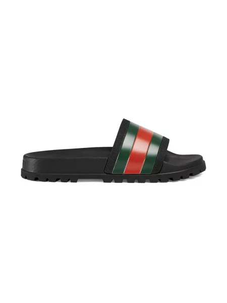 Sandale Gucci cu dungi negru