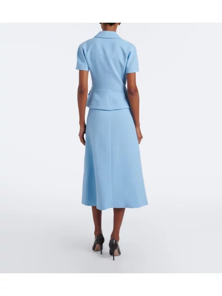 Rochie midi Emilia Wickstead de lână albastru