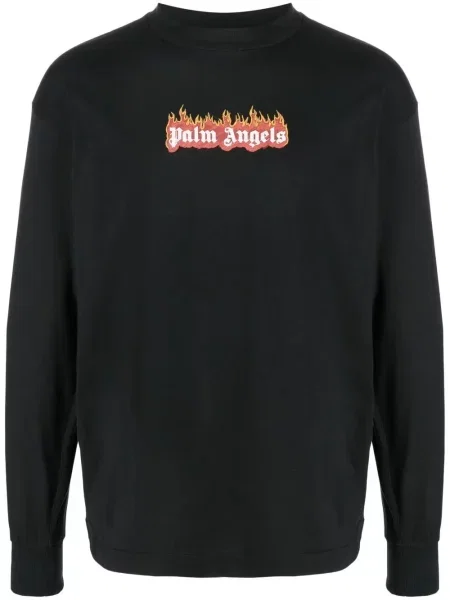 Tricou Palm Angels cu imagine lung negru