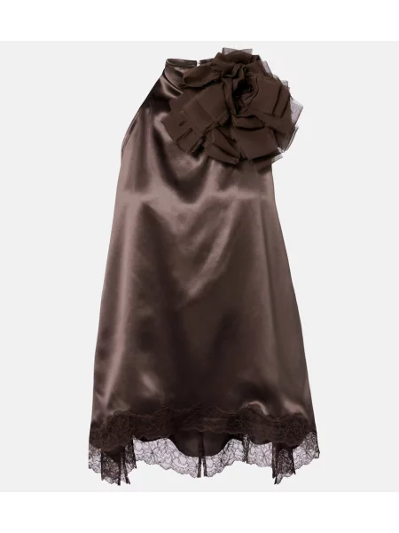 Top Magda Butrym din satin maro