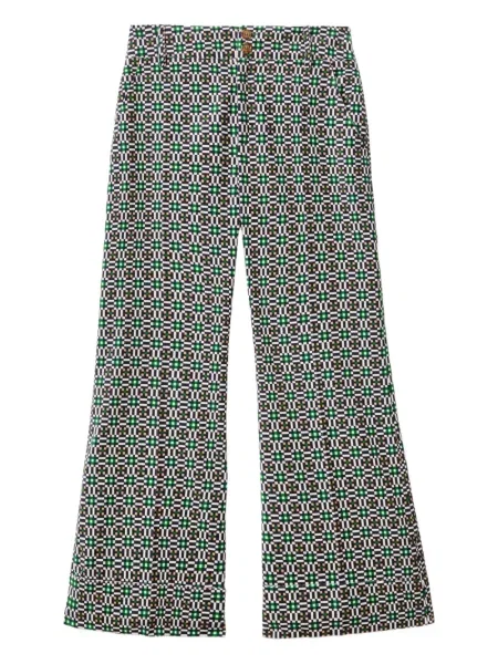 Pantaloni La Doublej cu imagine cu imprimeu geometric negru