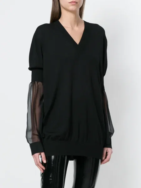 Top Givenchy cu decolteu în V negru