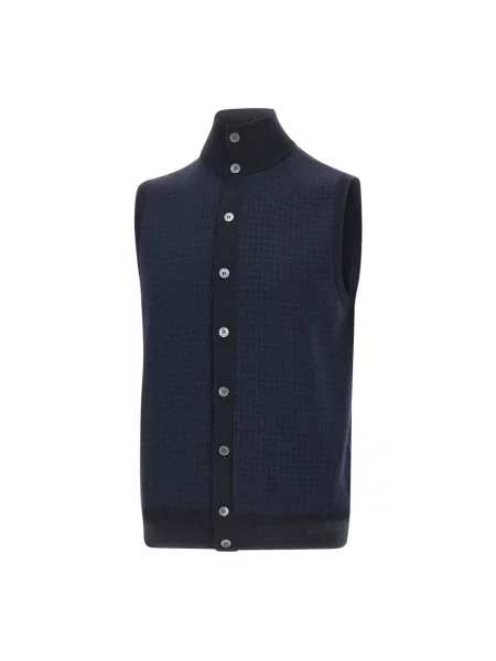 Kamizelka Filippo De Laurentiis wełniana niebieska