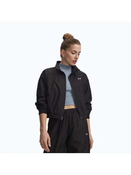 Geacă de antrenament pentru femei Under Armour Rival Woven Jacket ultimate black/white alb