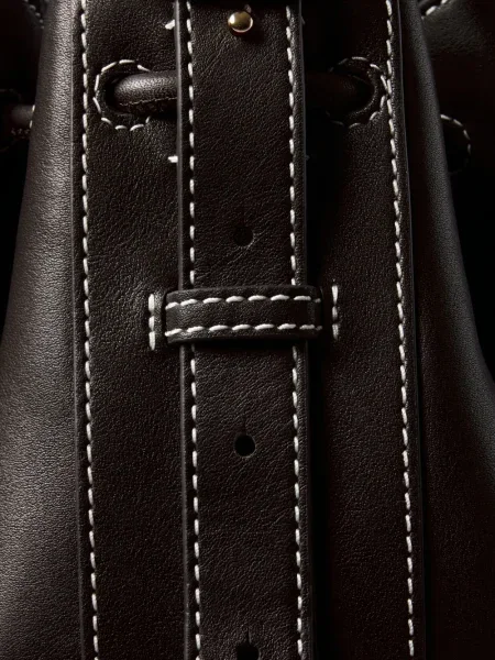 Kožna torbica bucket Claudie Pierlot crna