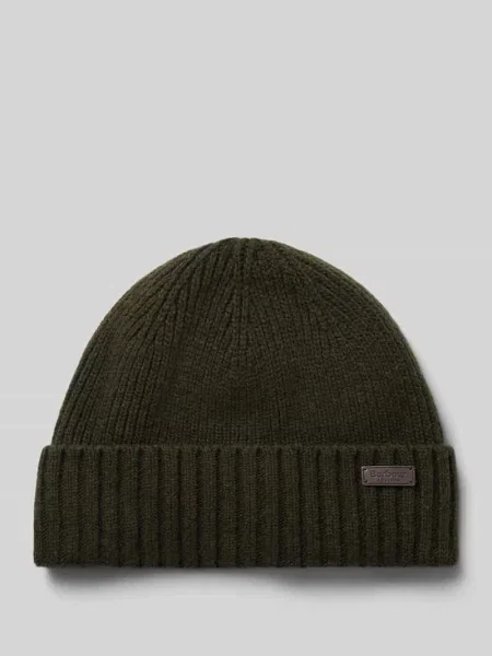 Czapka beanie z naszywką z logo Barbour zielona