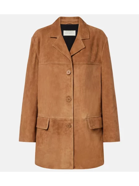 Geacă Nour Hammour din piele de căprioară maro