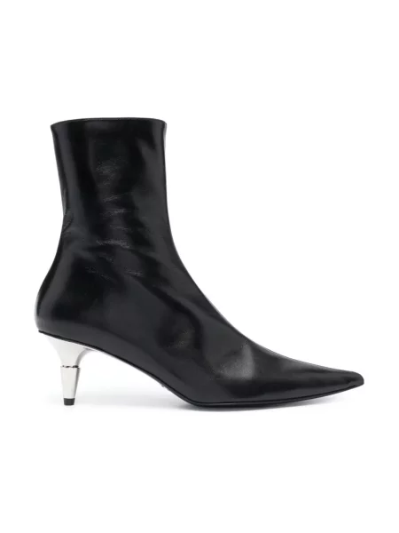 Botki Proenza Schouler skórzane na szpilce z ćwiekami czarne