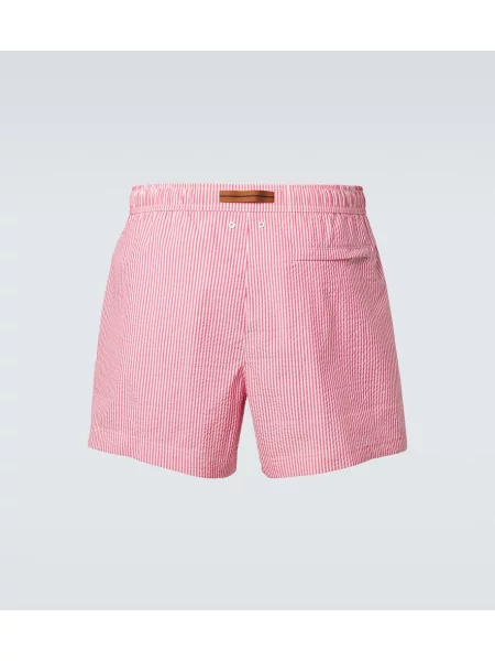 Slip de baie Zegna cu dungi roșu