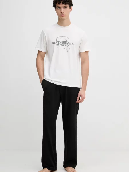 Karl Lagerfeld piżama dwuczęściowa z beżowa