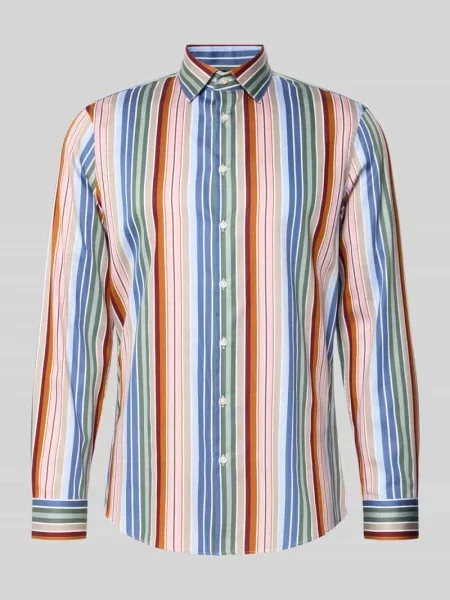 Koszula biznesowa o kroju slim fit z bawełny z kołnierzykiem typu kent Jake*s bordowa