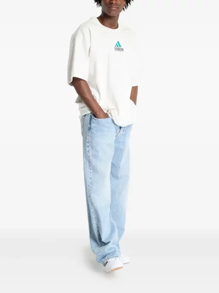 Бягане тениска Adidas с леопардов принт от джърси черно