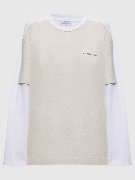 Лонгслів з принтом логотипа Off-white білий