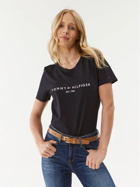 Tommy Hilfiger T-Shirt Heritage C-Nk Granatowy niebieska