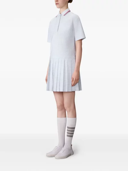 Mini rochie mini Thom Browne plisată de costum alb