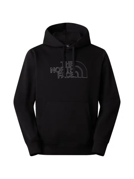 Majica s kapuljačom The North Face prednji džep s autogramom crna