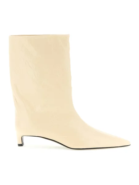 Buty do kostki Jil Sander skórzane beżowe