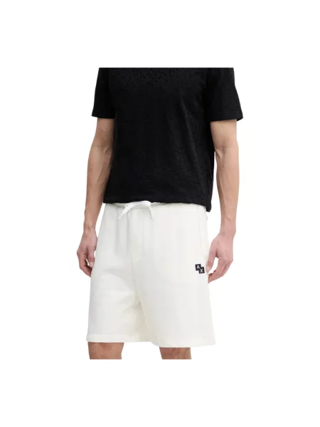 Szorty Armani Exchange z logo białe