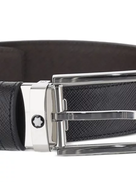 Cu centură reversibil curea Montblanc din piele negru