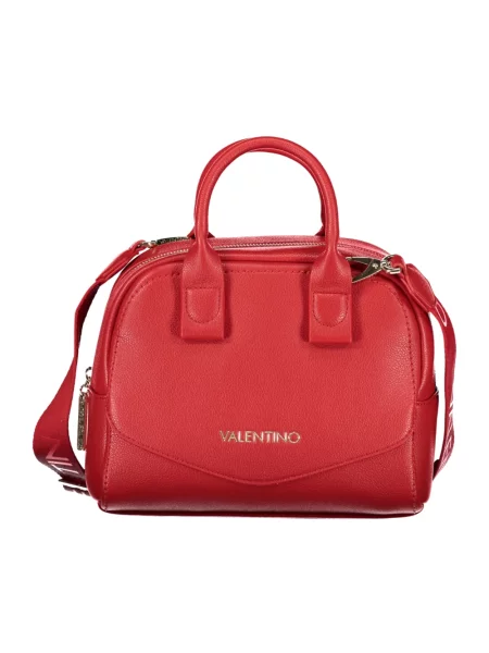 Lniana torebka Valentino Bags czerwona