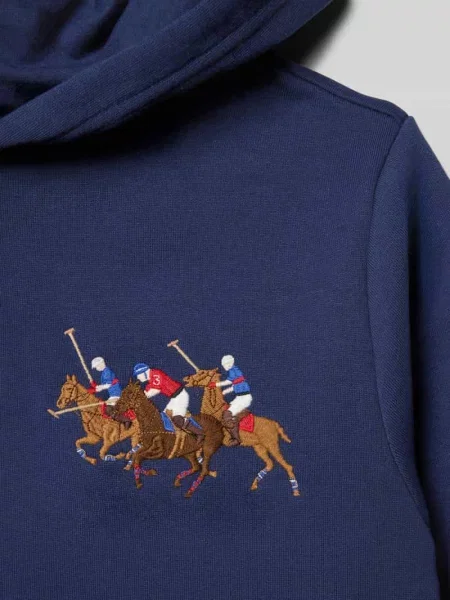 Bluza z kapturem o kroju regular fit z mieszanki bawełny Polo Ralph Lauren granatowa