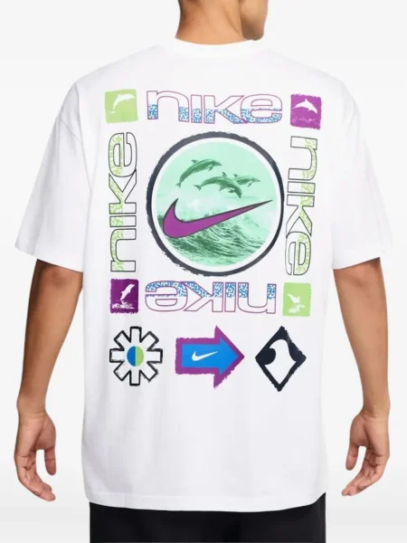 Běžecké fleecové tričko s potiskem Nike s potiskem černé