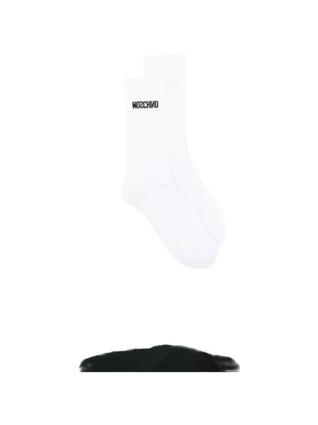 Κάλτσες Moschino με αυτόγραφο λευκό