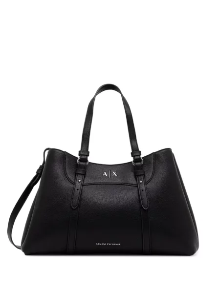 Geantă shopper Armani Exchange cu autograf negru