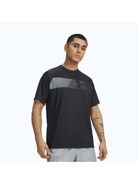 Tricou de antrenament bărbați Under Armour Tech Graphic Tee black/mod gray negru