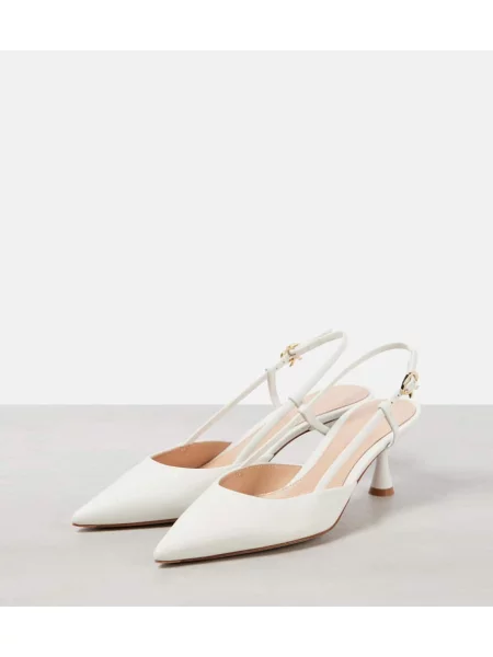Pantofi cu toc Gianvito Rossi din piele slingback alb