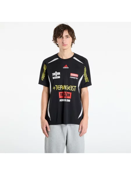 Krótka koszula Adidas z krótkim rękawem z dżerseju czarna