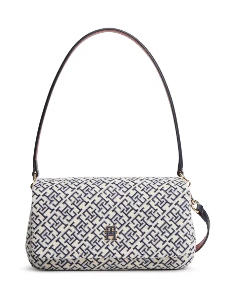 TOMMY HILFIGER Geantă de umăr bleumarin / albastru porumbel alb