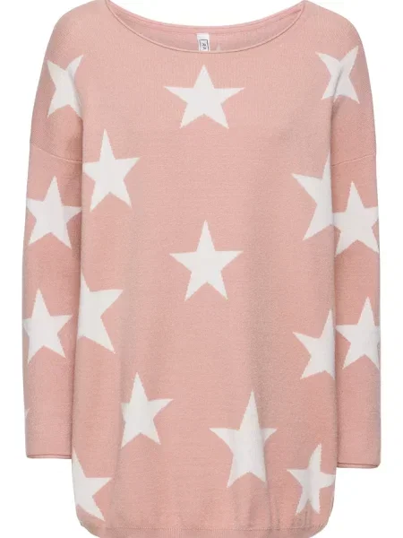 Sweter oversize z miękkiej mieszanki różowy