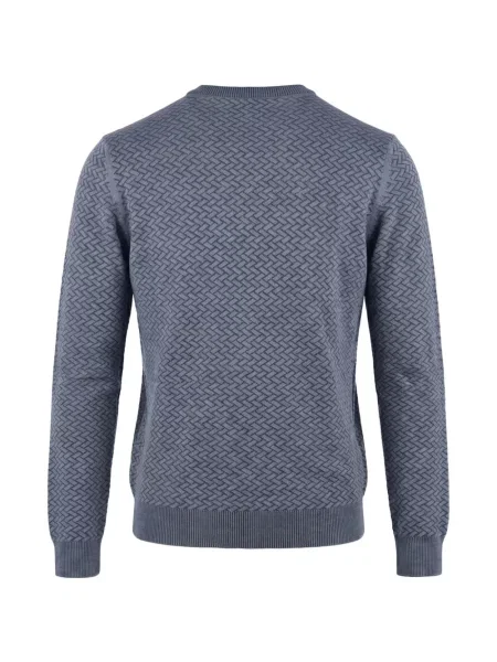 Pulover Drumohr din lână merinos cu imprimeu geometric albastru