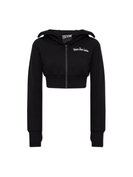 Versace Jeans Couture bluza z kapturem z aplikacją czarny